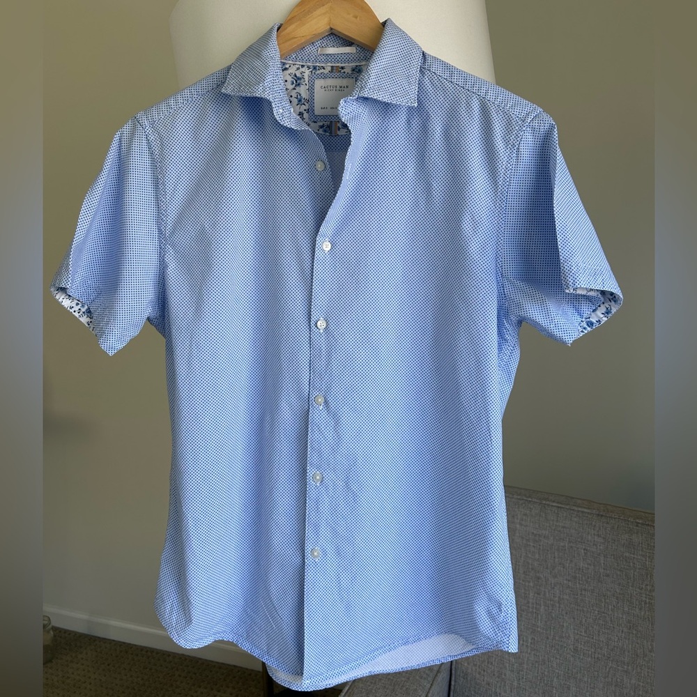 Cactus Light Blue Casual Button Down Shirt